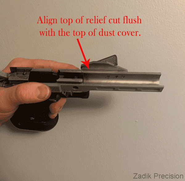 Thumb rest relief alignment.